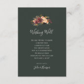 ブルゴーニュフローラグリーン結婚ズ・ウィッシュ・ウェル エンクロージャーカード (正面)