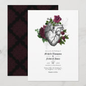 ブルゴーニュフローラゴシック結婚式招待状 招待状 (正面/裏面)