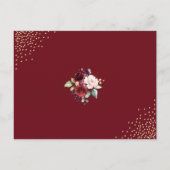 ブルゴーニュフローラゴールドフォイルウォーター結婚カラー インビテーションポストカード (裏面)