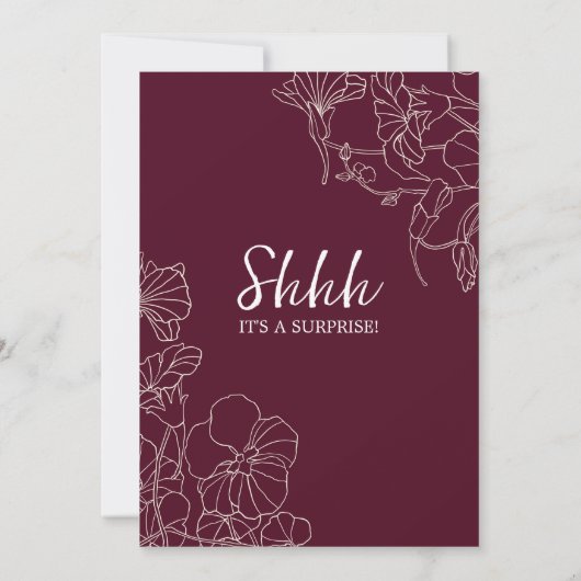 ブルゴーニュフローラサプライズ30歳の誕生日 招待状 (裏面)