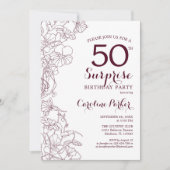 ブルゴーニュフローラサプライズ50thバースデーパーティー 招待状 (正面)