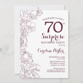 ブルゴーニュフローラサプライズ70thバースデーパーティー 招待状 (正面)