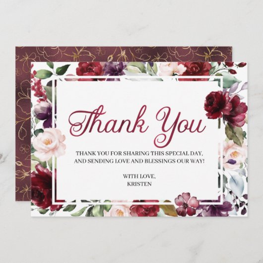 ブルゴーニュフローラサンキューカード サンキューカード (正面/裏面)