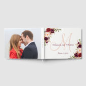 ブルゴーニュフローラシック灰色モノグラム結婚写真 ゲストブック (全面)