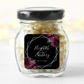 ブルゴーニュフローラシルバージオメトリックブラック結婚ズ スクエアシール