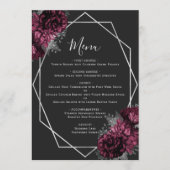 ブルゴーニュフローラシルバージオメトリックブラック結婚ズ メニュー (正面)