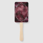 ブルゴーニュフローラシルバージオメトリック結婚式 プログラム ハンドファン (裏面)