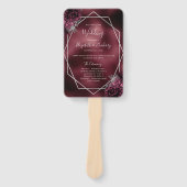 ブルゴーニュフローラシルバージオメトリック結婚式 プログラム ハンドファン (正面)