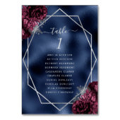 ブルゴーニュフローラシルバーフレーム海軍フォイル結婚ズ テーブルナンバー (正面)