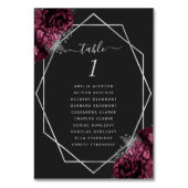 ブルゴーニュフローラシルバーGeoフレームブラック結婚ズ テーブルナンバー (正面)