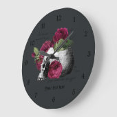 ブルゴーニュフローラスカルゴシックスカル ラージ壁時計 (傾斜)