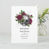 ブルゴーニュフローラスカルゴシックブライダルシャワー 招待状 (スタンド正面)