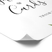 ブルゴーニュフローラスクリプトほこりっぽい青いギフトとカード ポスター (角)