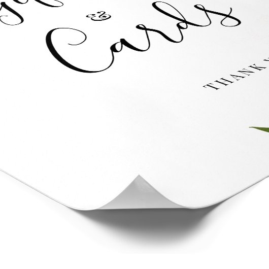 ブルゴーニュフローラスクリプトほこりっぽい青いギフトとカード ポスター (角)