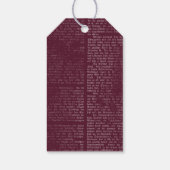 ブルゴーニュフローラスケルトン手結婚ゴシック ギフトタグ (裏面)