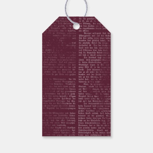 ブルゴーニュフローラスケルトン手結婚ゴシック ギフトタグ (裏面)