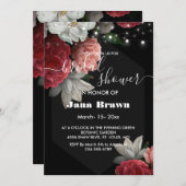 ブルゴーニュフローラストリングライトブライダルシャワー 招待状 (正面/裏面)