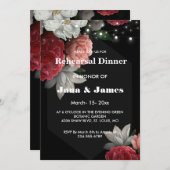 ブルゴーニュフローラストリングライトリハーサルディナー 招待状 (正面/裏面)