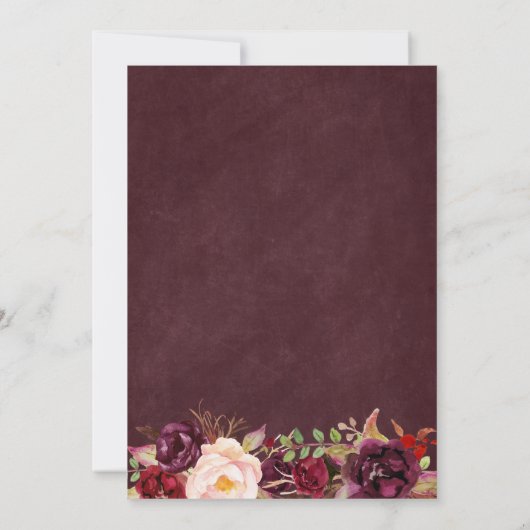 ブルゴーニュフローラストリングライトレース卒業パーティー 招待状 (裏面)