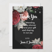 ブルゴーニュフローラストリングライト感謝していユー招待状 招待状 (正面)