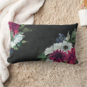 ブルゴーニュフローラスプラッシュ動揺してオンブラック ランバークッション (ブランケット)