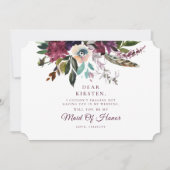 ブルゴーニュフローラスプレンダーメイド・オブ・オーナー(花嫁付き添い人)提案 招待状 (正面)