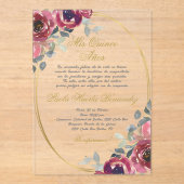 ブルゴーニュフローラスペインのキンセアニェラ アクリル招待状 (正面)