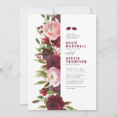 ブルゴーニュフローラダブル卒業パーティー招待状 招待状 (正面)