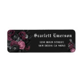 ブルゴーニュフローラダークゴシックブライダルシャワーアドレス ラベル (正面)