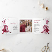 ブルゴーニュフローラチノワセリー牡丹結婚式プログラム 三つ折りプログラム (内部)