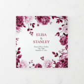 ブルゴーニュフローラチノワセリー牡丹結婚式プログラム 三つ折りプログラム (カバー)