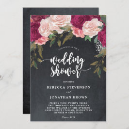 ブルゴーニュフローラチョークウェディングシャワー招待 招待状
