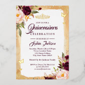 ブルゴーニュフローラティアラ金ゴールドキンセアニェラ15日 箔招待状 (正面)