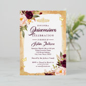 ブルゴーニュフローラティアラ金ゴールドキンセアニェラ15日 箔招待状 (立ち正面)