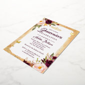 ブルゴーニュフローラティアラ金ゴールドキンセアニェラ15日 箔招待状 (回転した状態)