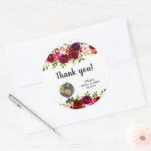 ブルゴーニュフローラトラベル感謝していブライダルシャワーユー ラウンドシール (封筒)