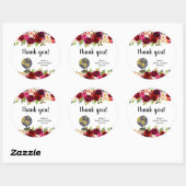 ブルゴーニュフローラトラベル感謝していブライダルシャワーユー ラウンドシール (シート)