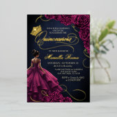 ブルゴーニュフローラドレスキンセニェラ 箔招待状 (立ち正面)