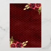 ブルゴーニュフローラドレスネイビーシャルロキンセアニェラ金ゴールド 箔招待状 (裏面)