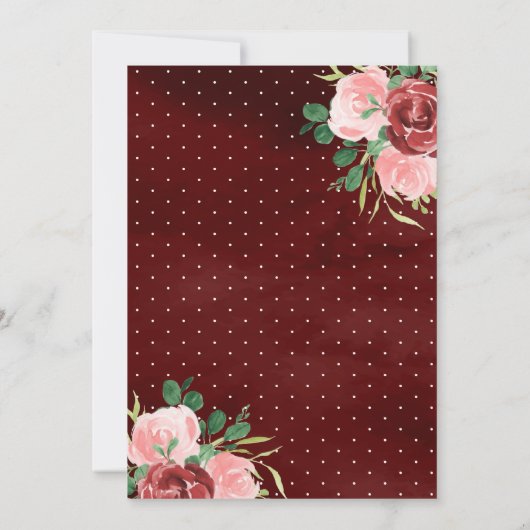 ブルゴーニュフローラドレスプリンセス金ゴールドキンセアニェラ 招待状 (裏面)