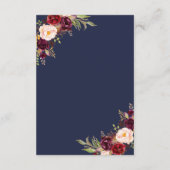 ブルゴーニュフローラネイビーバラ結婚金ゴールド詳細 エンクロージャーカード (裏面)