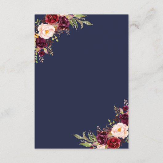 ブルゴーニュフローラネイビーバラ結婚金ゴールド詳細 エンクロージャーカード (裏面)