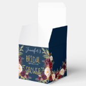 ブルゴーニュフローラネイビーブルー素朴ブライダルシャワー フェイバーボックス (オープン)