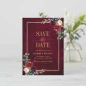 ブルゴーニュフローラネイビーブルー金ゴールドフレーム日付の保存 (スタンド正面)