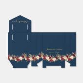 ブルゴーニュフローラネイビーブルー金ゴールド結婚スクリプト フェイバーボックス (折り畳みなし)