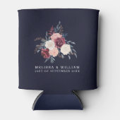 ブルゴーニュフローラネイビー新婦結婚と新郎 缶クーラー (正面)