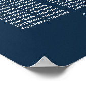 ブルゴーニュフローラネイビー結婚ブルーの座席表 ポスター (角)