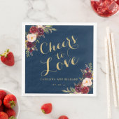 ブルゴーニュフローラネイビー結婚ブルーの金ゴールド応援 (インサイチュ)