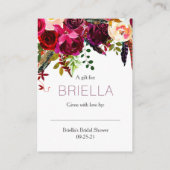 ブルゴーニュフローラノーラップシャワー要求ラベル3979 エンクロージャーカード (裏面)