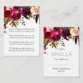 ブルゴーニュフローラノーラップシャワー要求ラベル3979 エンクロージャーカード (正面/裏面)